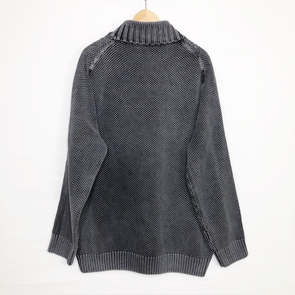 Carbon2Cobalt Gray chunky 3/4 zip pull over sweater - Picture 3 of 10